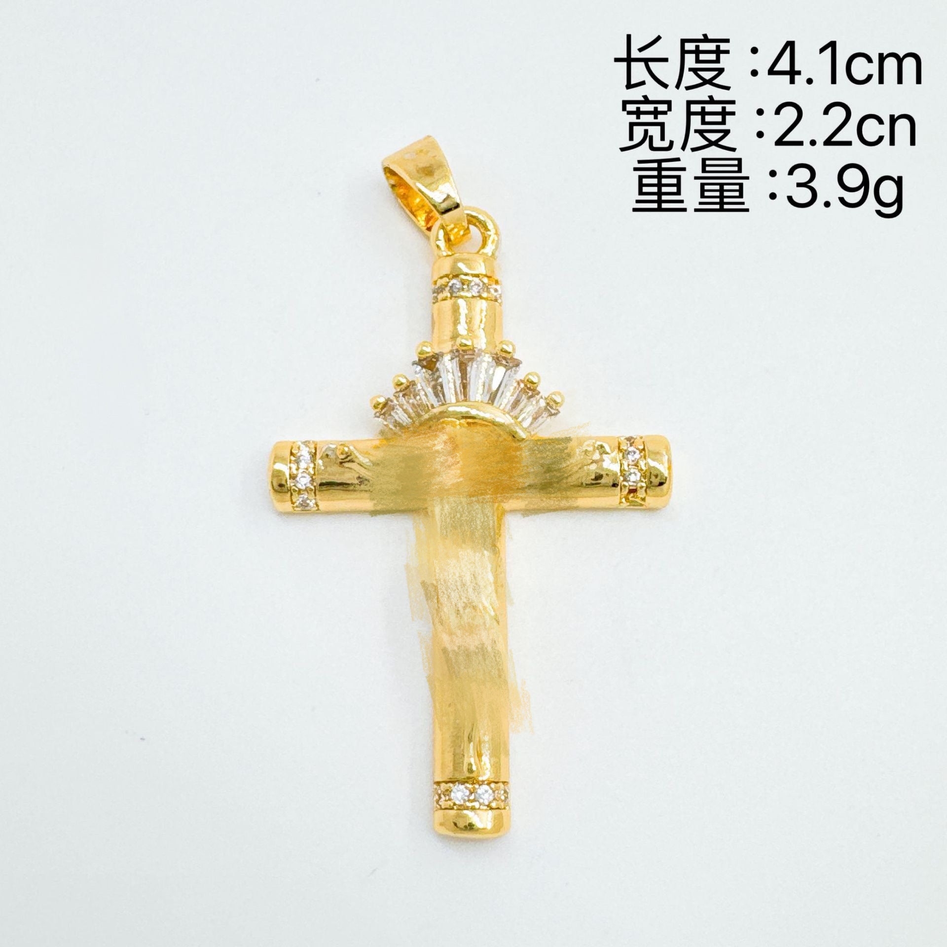 Wholesale Sweet Cool Style Rose Cross Pendant Gold Plated Copper Necklace Stylish Jewelry Accessory