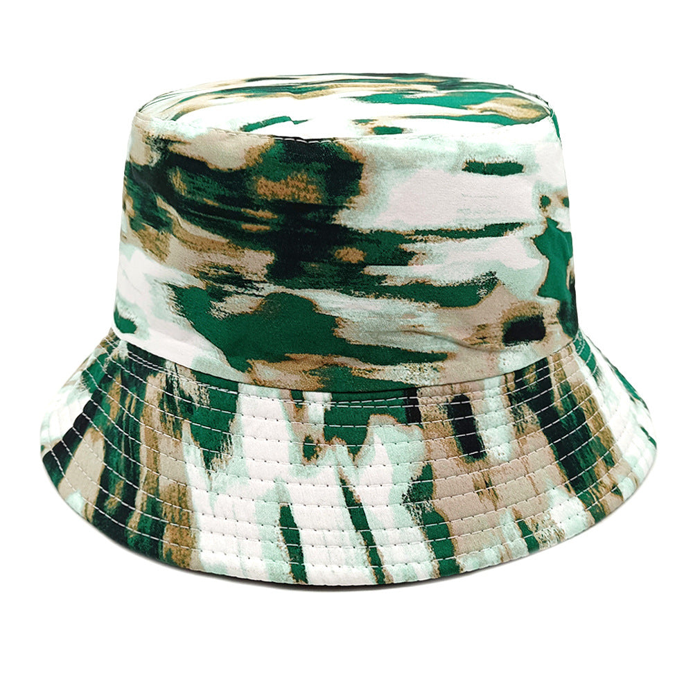 Wholesale Tie-dye graffiti bucket hat double-sided