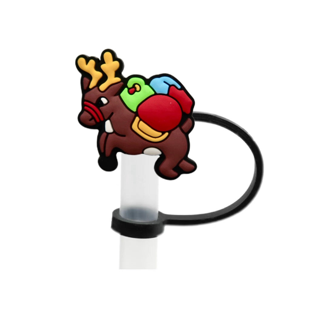 Wholesale 10pcs Christmas theme ideas 8/ 10mm Straw Cover Straw Tube Cap