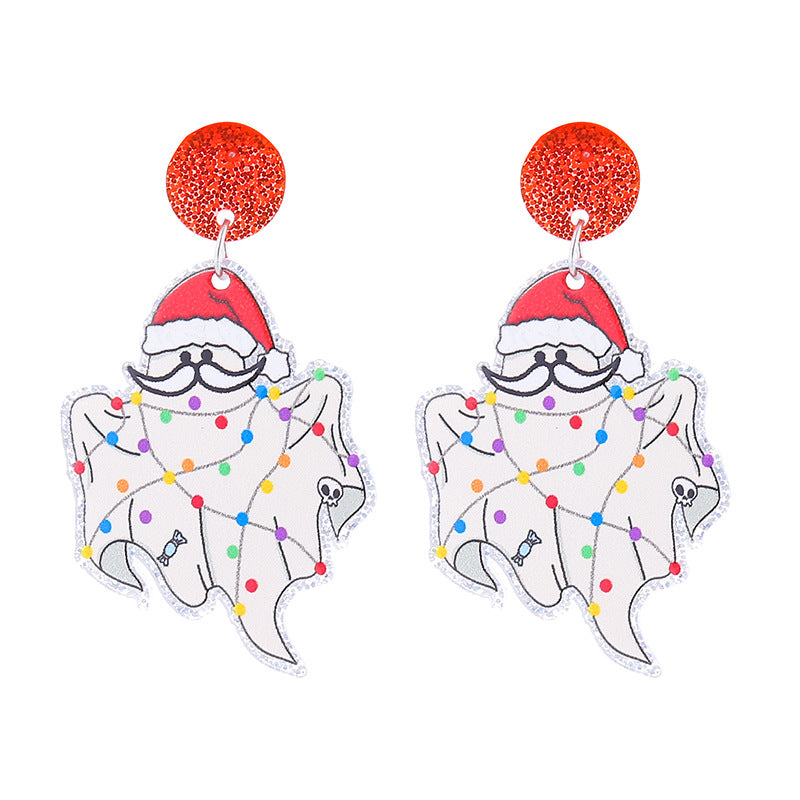 Wholesale Christmas Acrylic Cute Elk Snowman Series Earrings ACC-ES-CT031