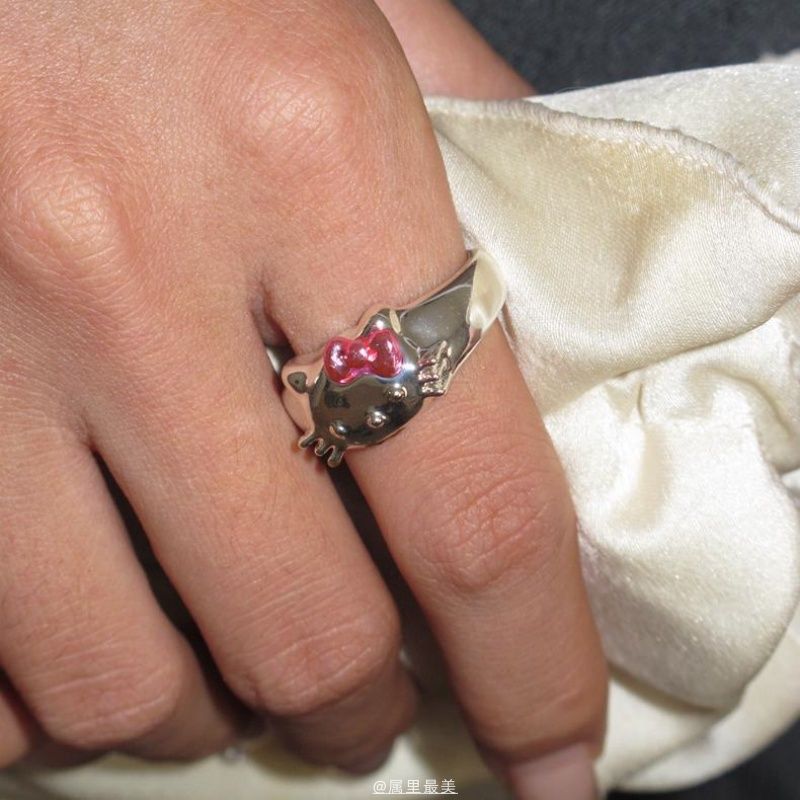 Wholesale Cute Cat Bow Index Finger Ring