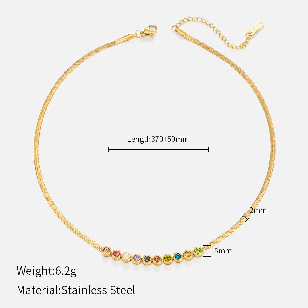 Wholesale  Retro Emerald Stainless Steel Necklace