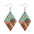 Wholesale Desert Cactus Sunrise Sunset Geometric Diamond Earrings