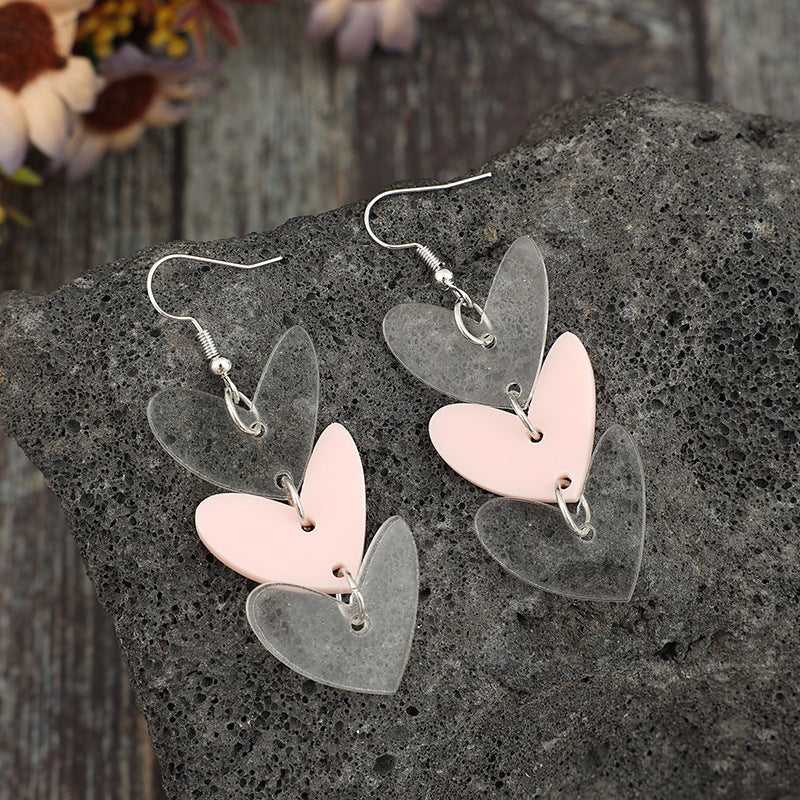 Wholesale Acrylic Retro Love Patchwork Earrings - Stylish Jewelry Accessory for Gifting