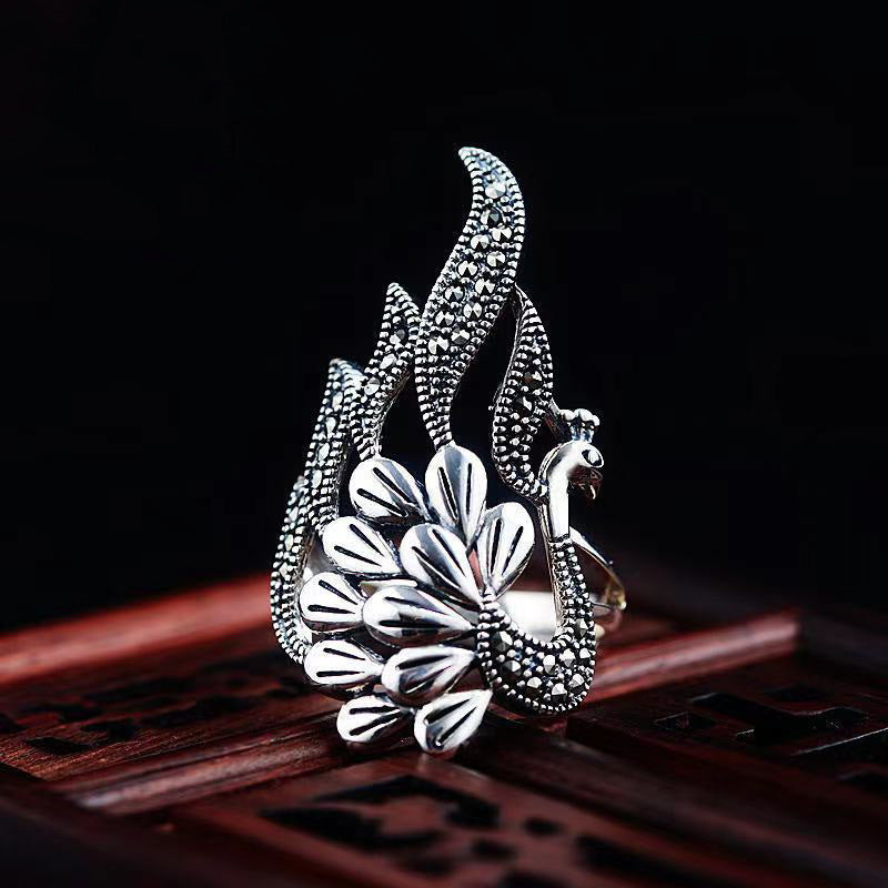 Wholesale 20pcs Vintage Open Adjustable Peacock Hollow Ring