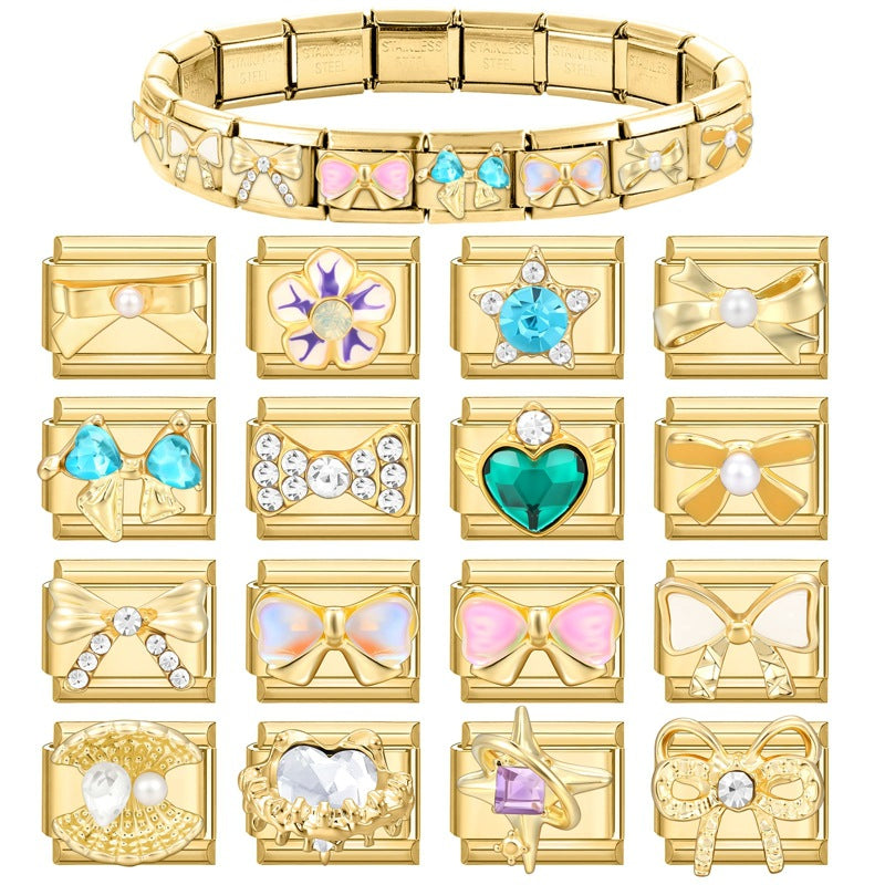 Wholesale Italian Charm Bracelet 9mm DIY Splicing Cute Creative Stainless Steel Composable Bracelet
