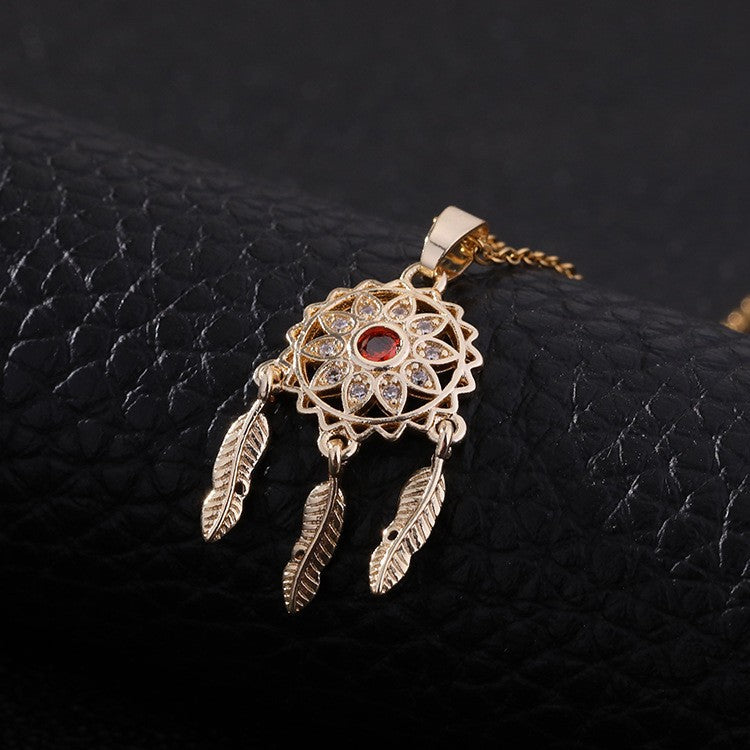 Wholesale Fashion Zircon Sun Geometric Pendant Necklace Trendy Collarbone Chain Jewelry Accessory For Resale