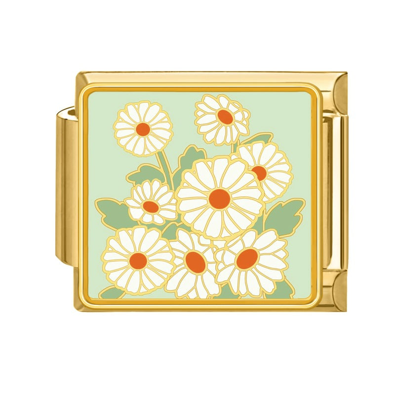 Wholesale 9mm Italian Charm Starter Bracelets DIY Flower Stainless Steel Composable Bracelet