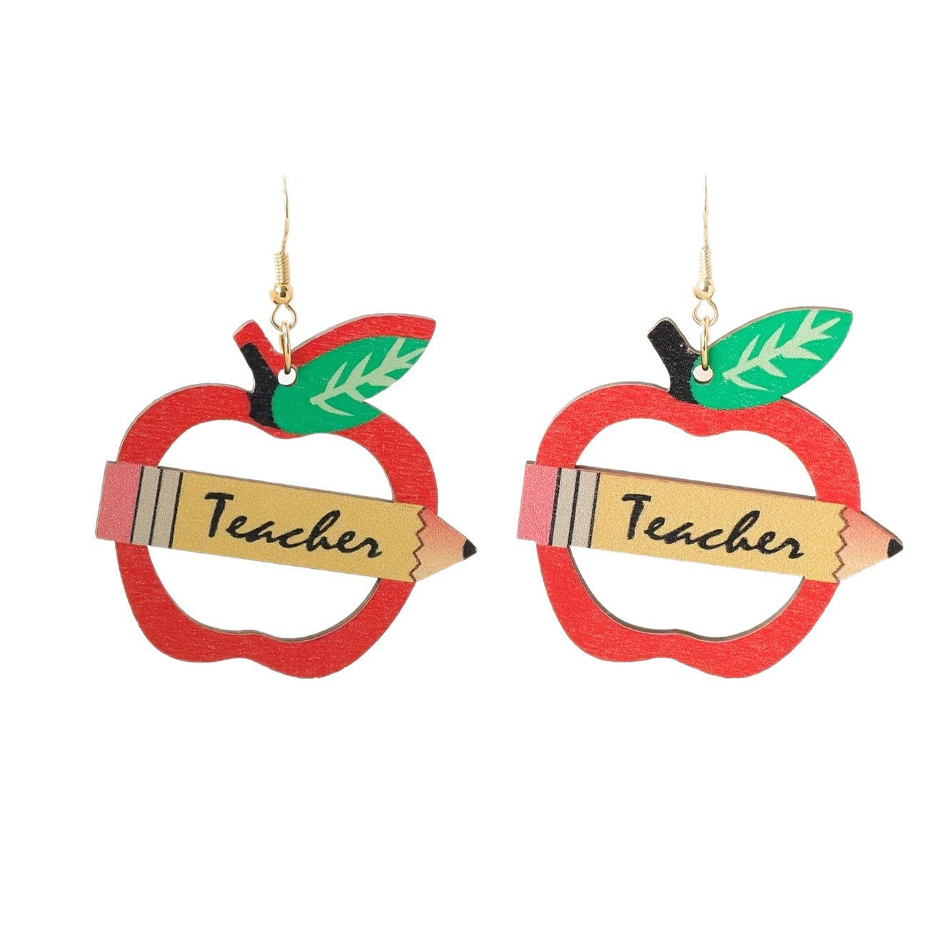 Wholesale  Apple-Shaped Pencil Design Teacher's Day Earrings