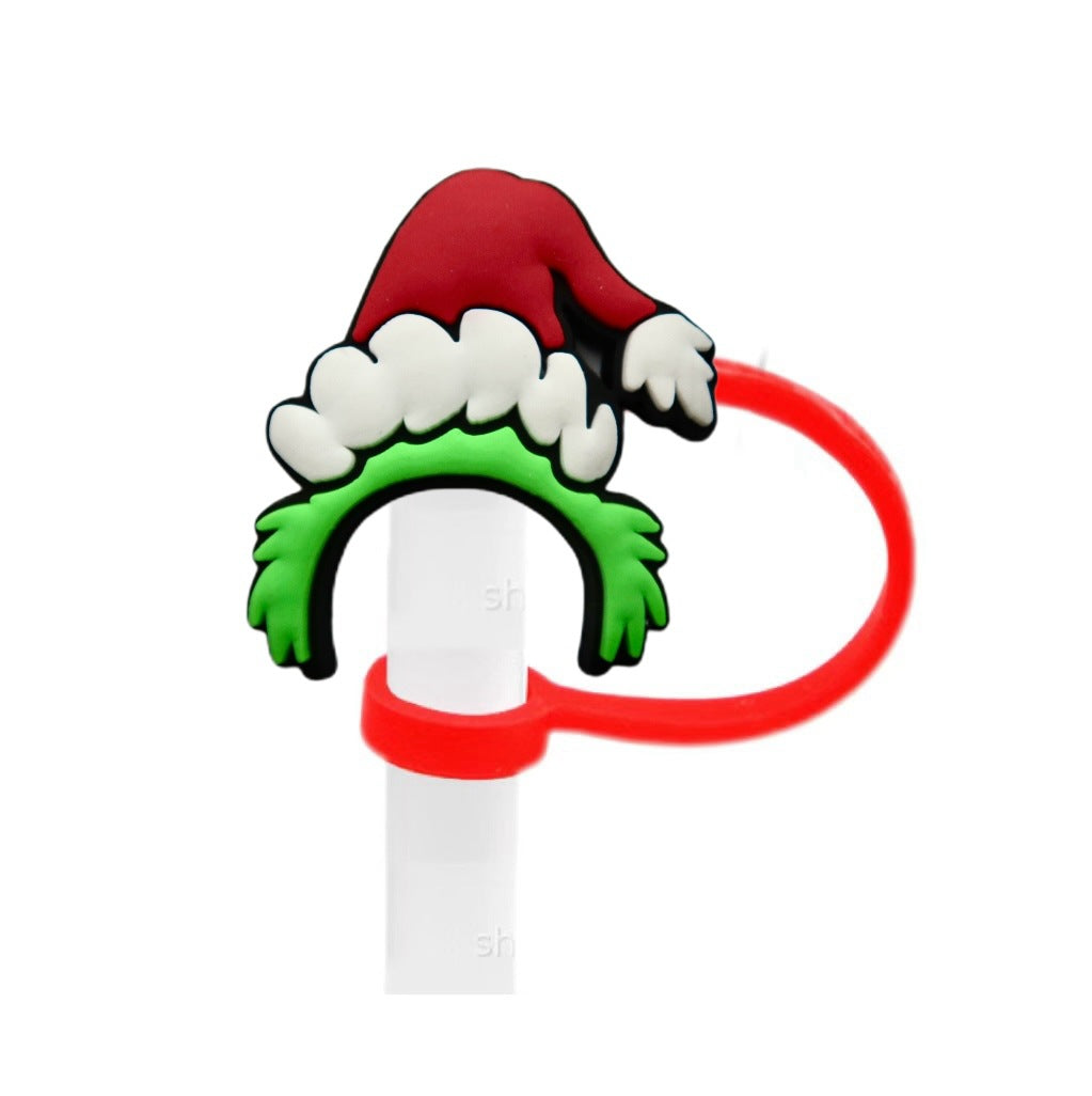 Wholesale 10pcs Christmas theme ideas 8/ 10mm Straw Cover Straw Tube Cap