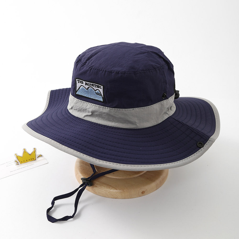 Wholesale  Children's Fisherman Hat Breathable Drawstring Outdoor Sun Protection Basin Hat