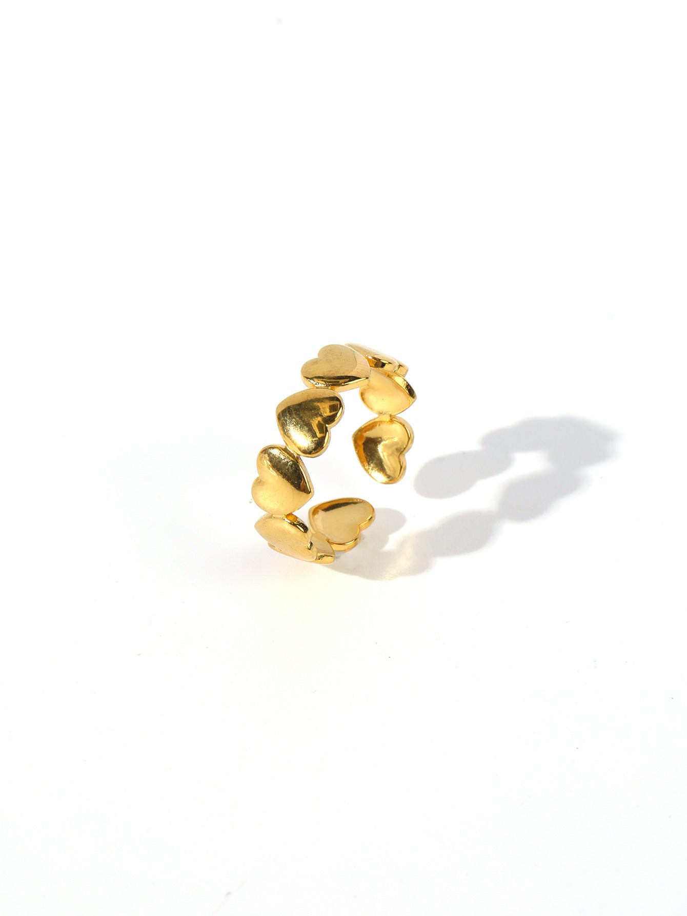 Wholesale Vintage Stainless Steel Ring 18k Gold Plated Leaf Love Rings ACC-RS-MuC010