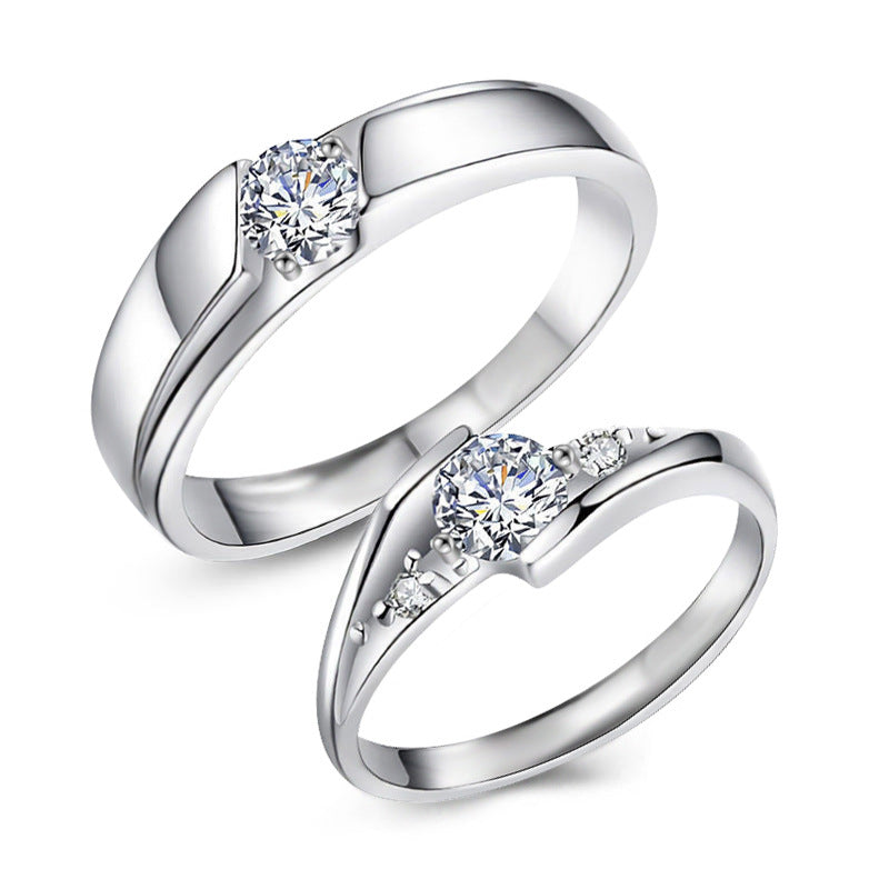 Wholesale Moissanite Couple 925 Sterling Silver Ring