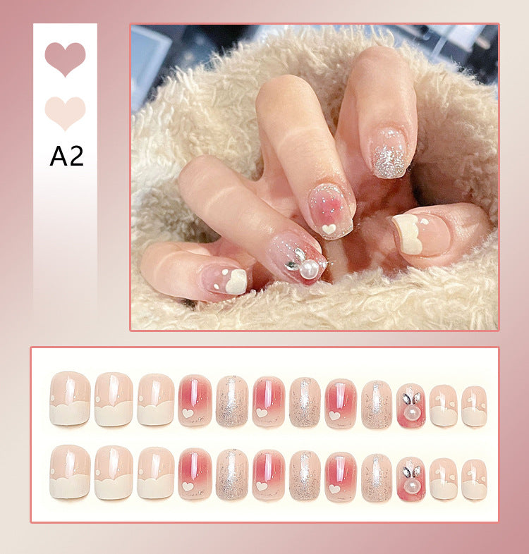 Wholesale 24 Pieces/box Diamond Butterfly Glitter Nail Art Press-on Nails Kits Nail Stickers ACC-NS-DiNa002