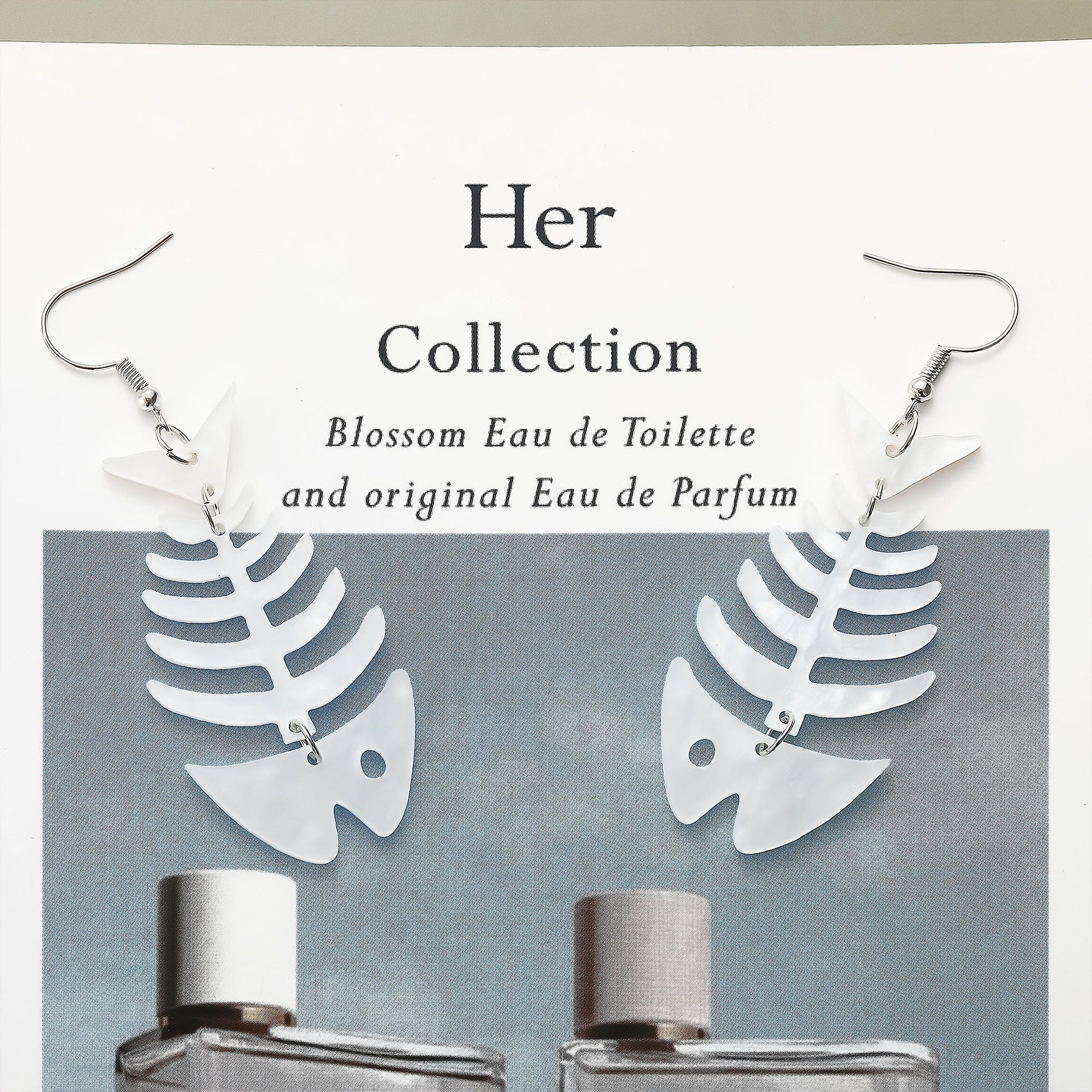 Wholesale Acrylic earrings fishbone shape earrings