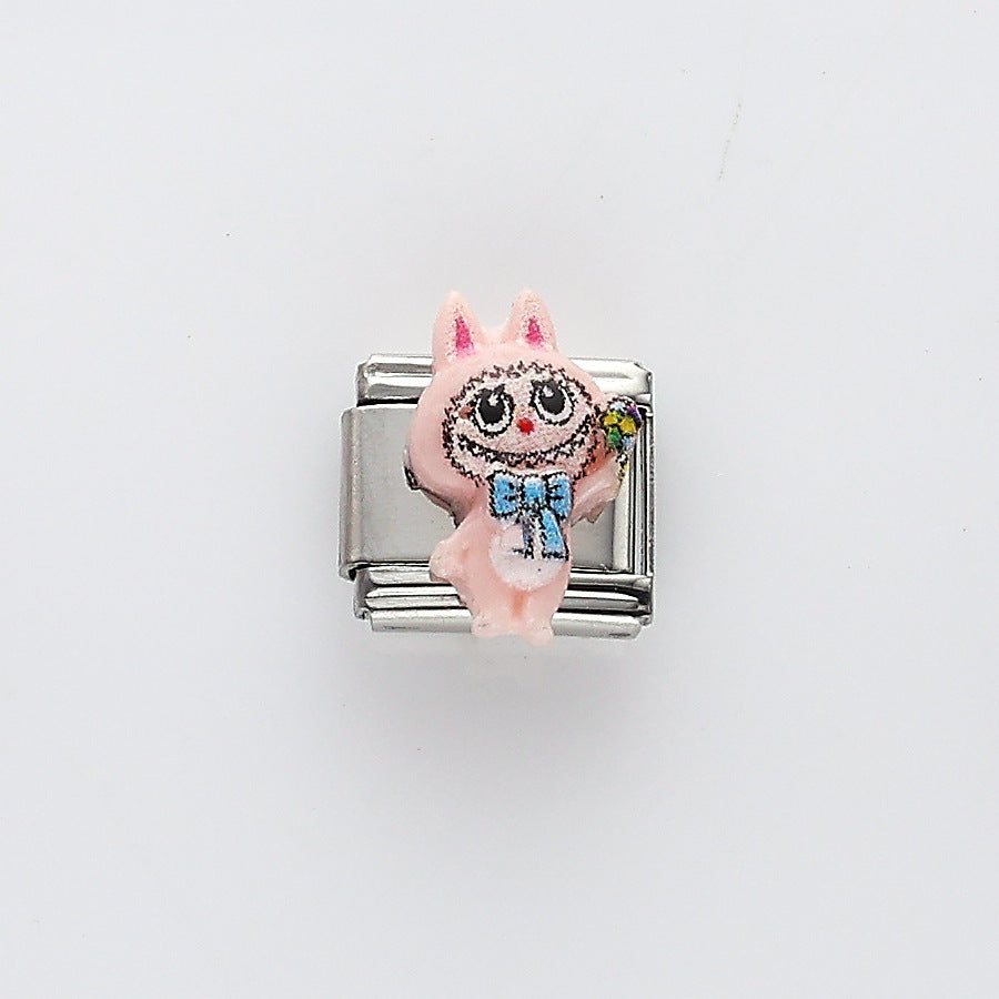 Wholesale 10pcs Italian Charm Bracelet 9mm DIY Splicing Cartoon Character Series Stainless Steel Composable Bracelet