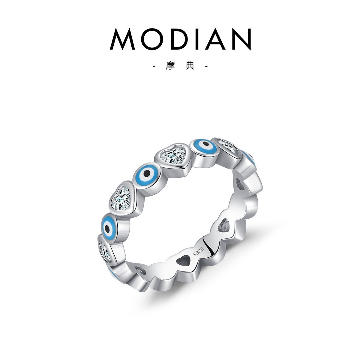 Wholesale S925 Sterling Silver Evil Eye Ring ACC-RS-MoDian010