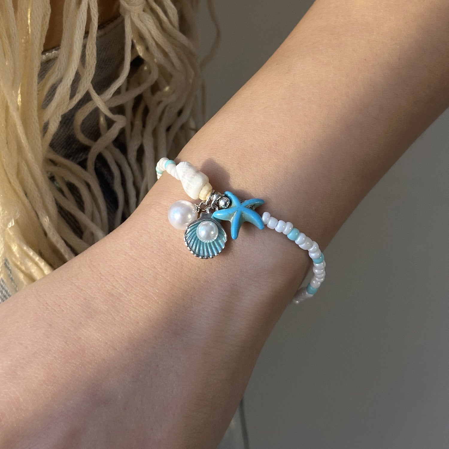 Wholesale  Gravel Starfish Shell Bracelet Bohemian Summer  Bracelet