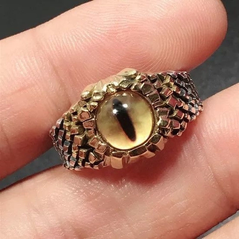 Wholesale Electroplated Metal Eye Ring Edgy Punk Devil Eye Design Jewelry Accessory for Men