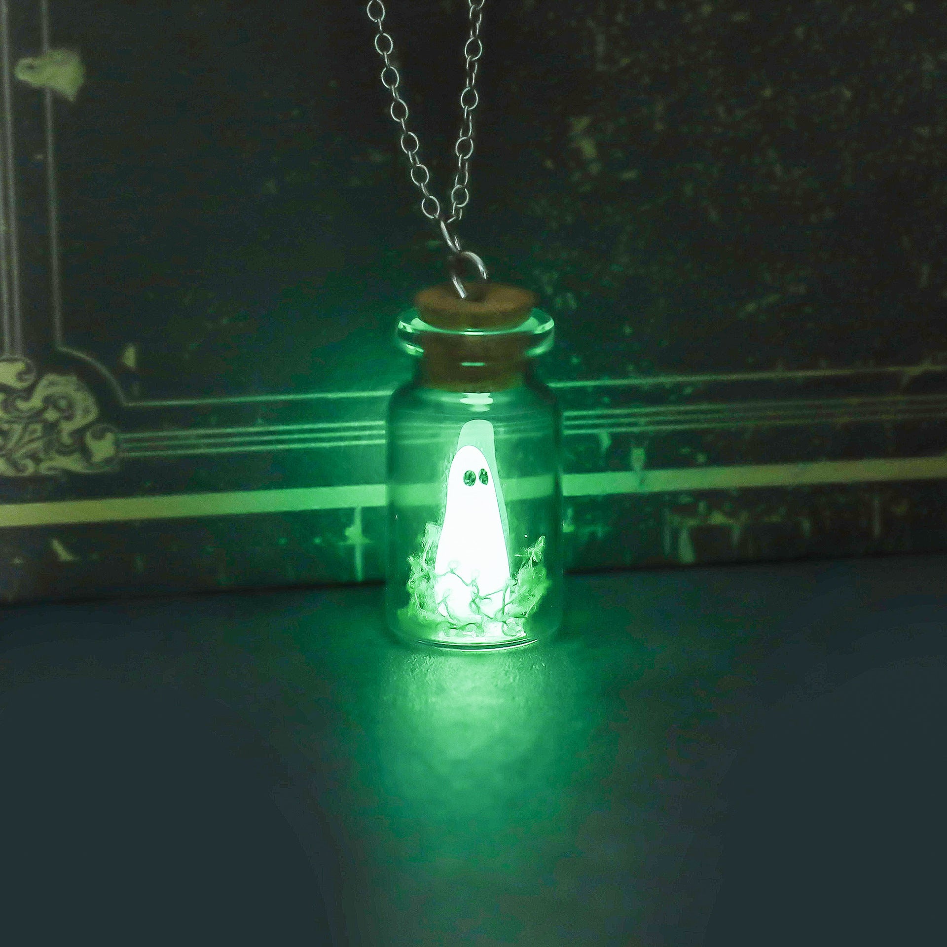 Wholesale  Luminous Ghost Bottle Necklace Earrings