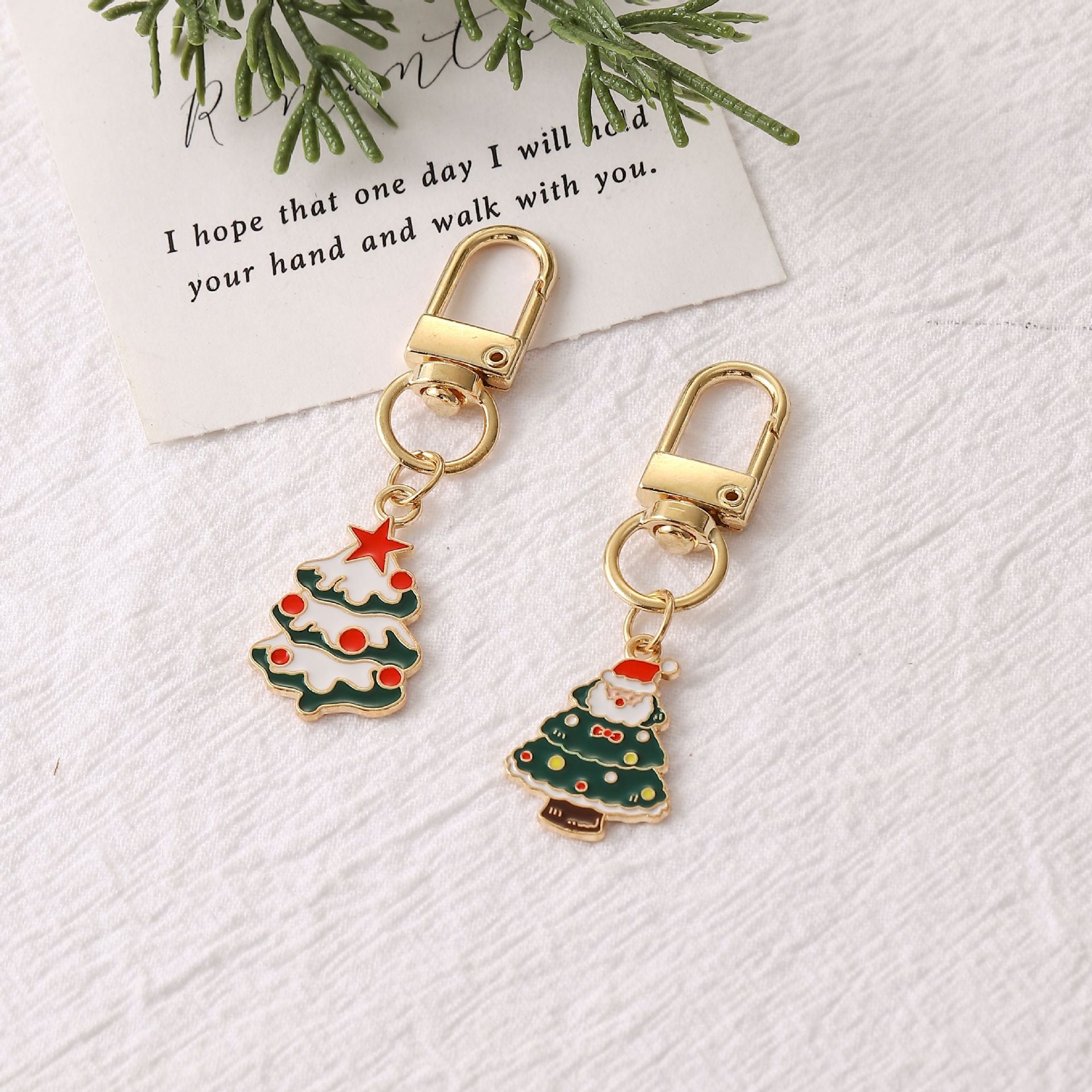 Wholesale Christmas alloy oil dripping keychain