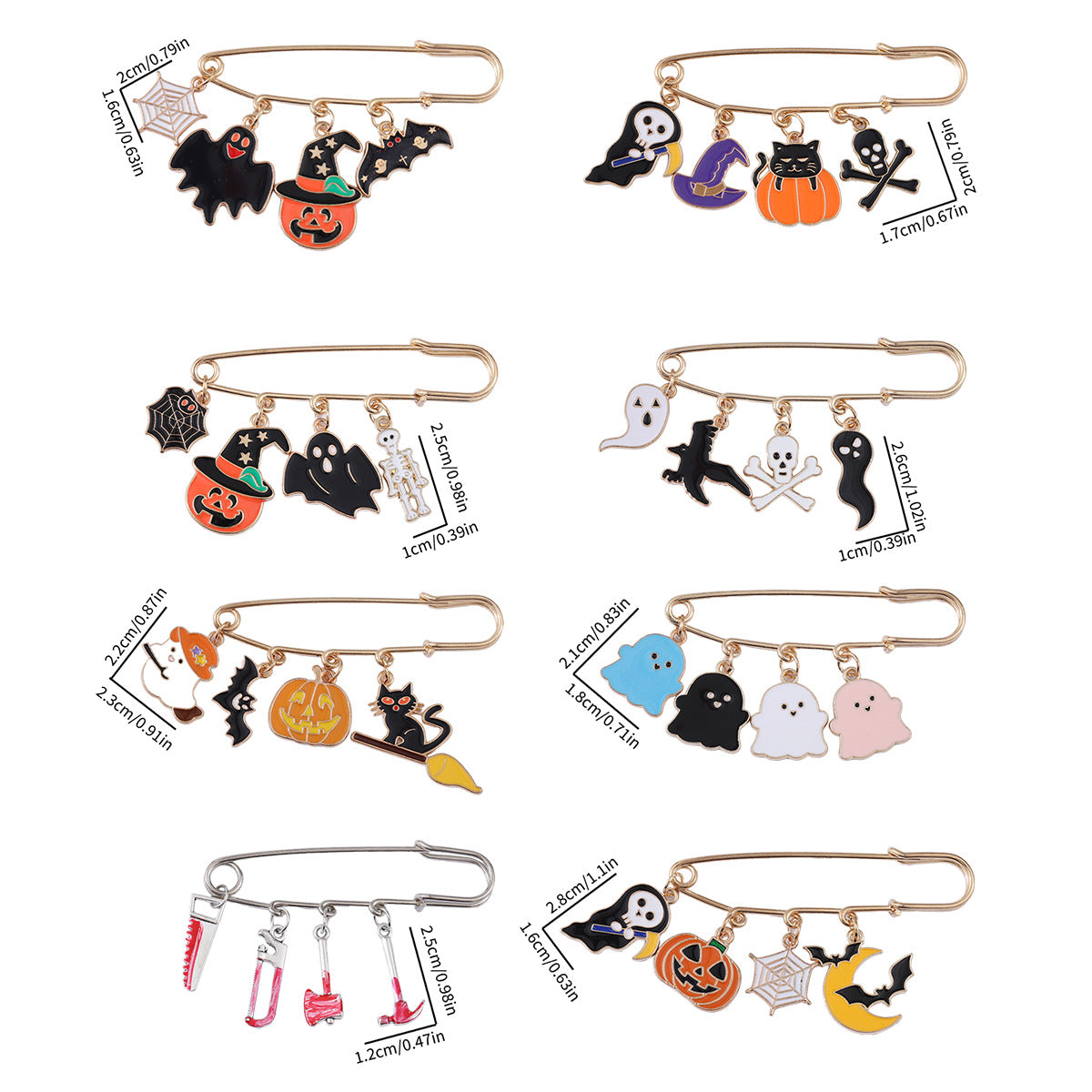 Wholesale  ghost face pumpkin ghost web gothic brooch