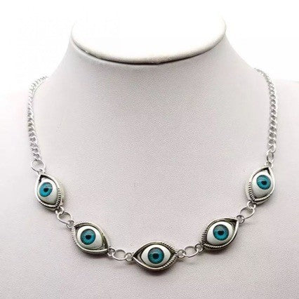 Wholesale  Blue Eyeball Pendant Necklace Layering Jewelry Boutique Resale Gift