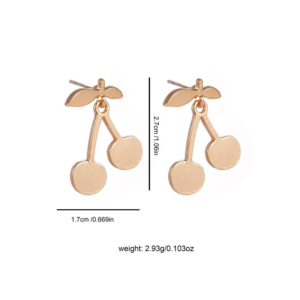 Wholesale Cute cherry heart stitching earrings