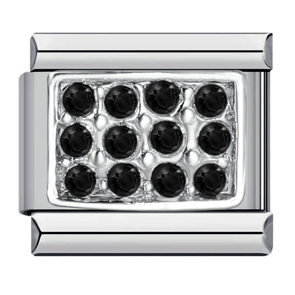 Wholesale Italian Charm Bracelet 9mm DIY Splicing Removable Diamond Square Stainless Steel Composable Bracelet