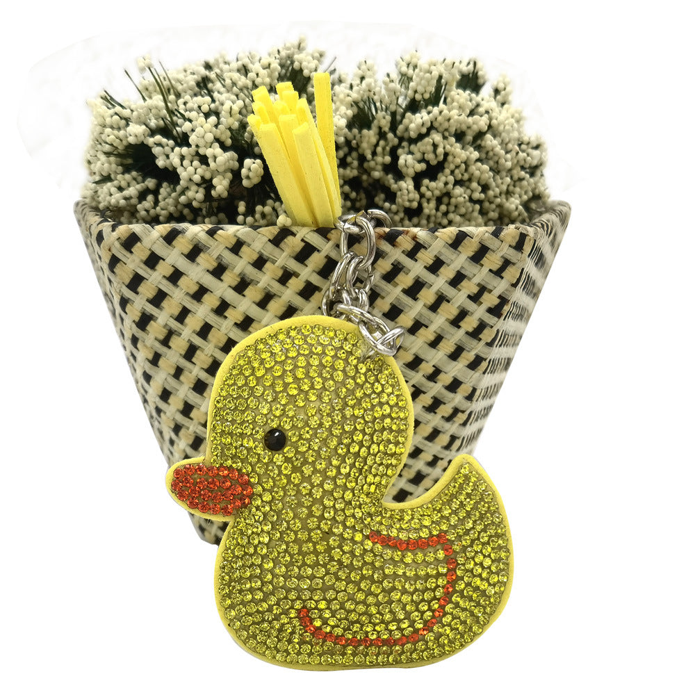 Wholesale  creative cartoon animal Diamond keychain