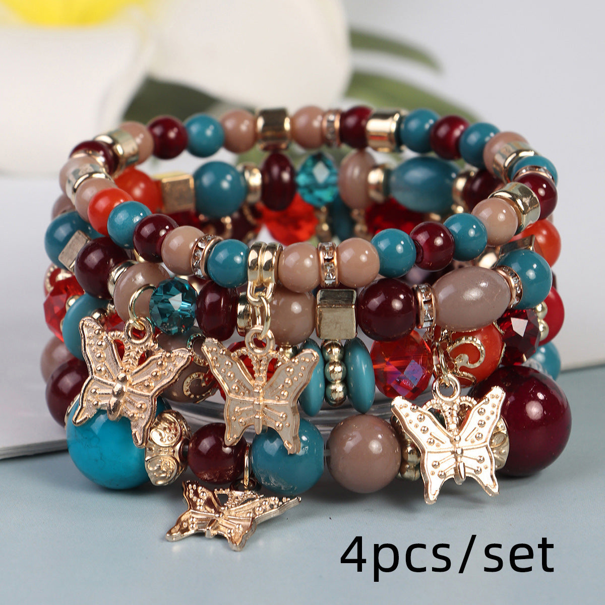 Wholesale Bohemian Vintage Sweet Butterfly Pendant Bracelet ACC-BT-Lijie003