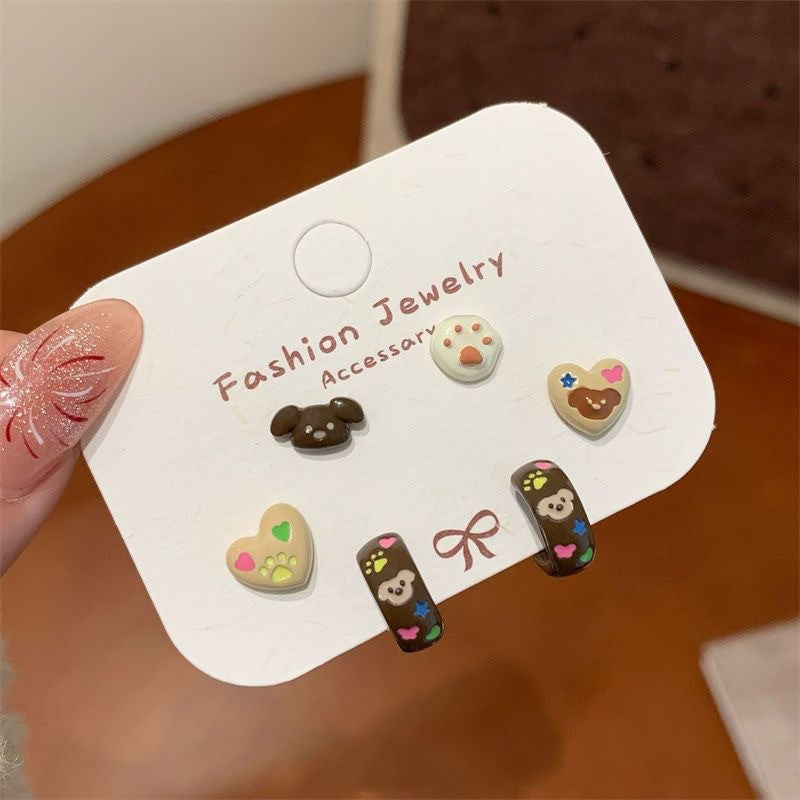 Wholesale Cute Cat Fish Earrings,  Retro Asymmetrical Korean Style,  Alloy Earrings for Women,  Party Accessory