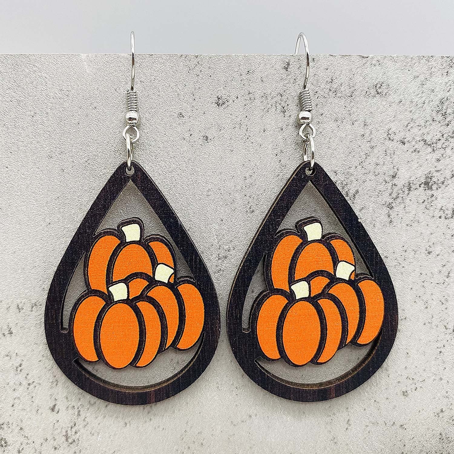 Großhandel Herbst Thanksgiving Holzohrringe