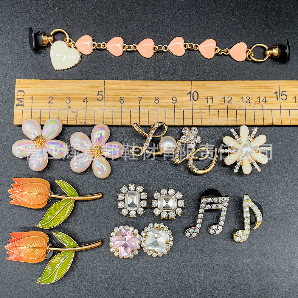 Wholesale 5pcs Random Pearl Bow Shoes Accessories Shoes Charms