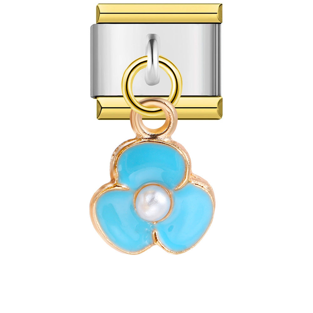 Wholesale Italian Charm Bracelet 9mm DIY Splicing Removable Heart Hook Stainless Steel Composable Bracelet