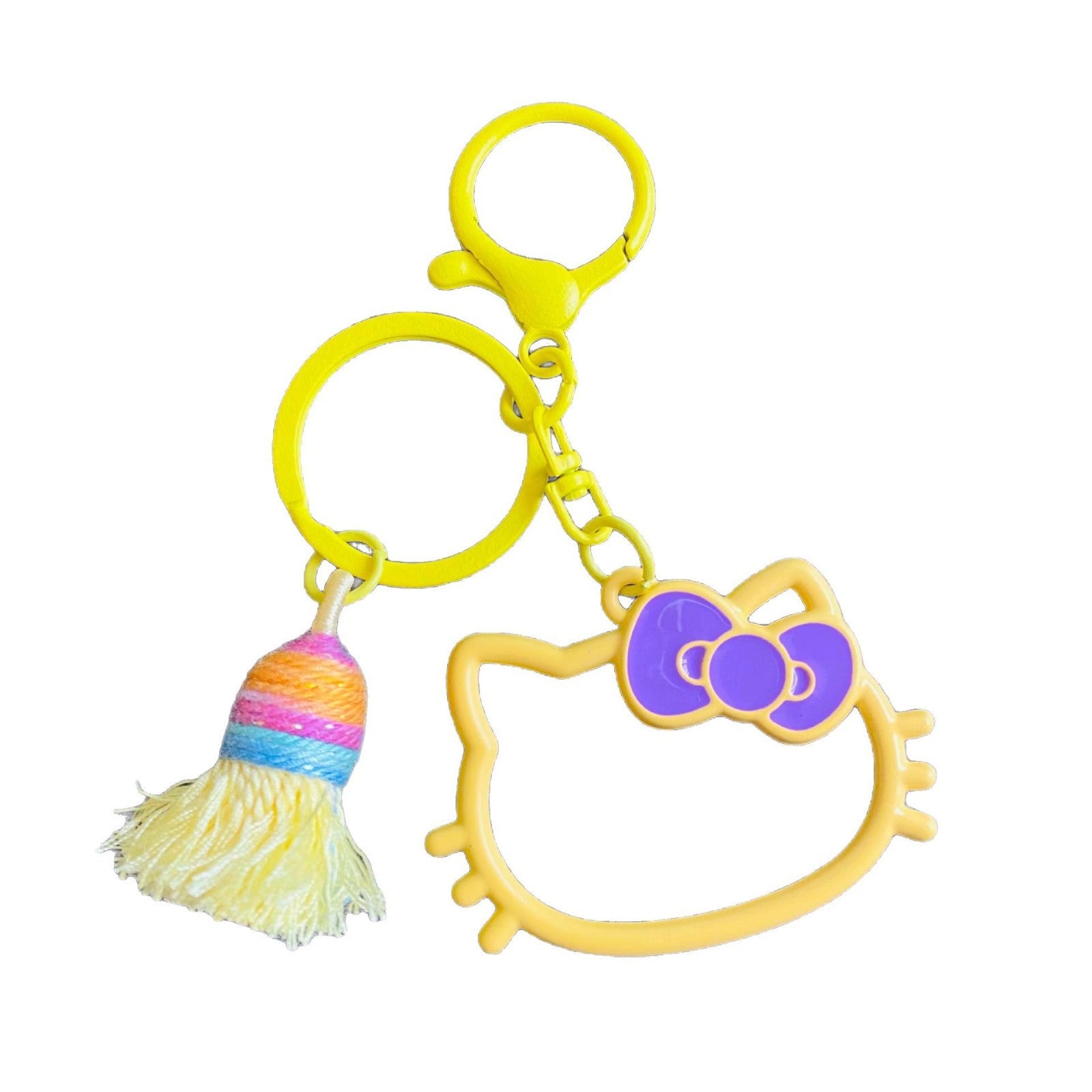 Wholesale hollow paint KT cat alloy key chain cute cartoon girl bag decoration