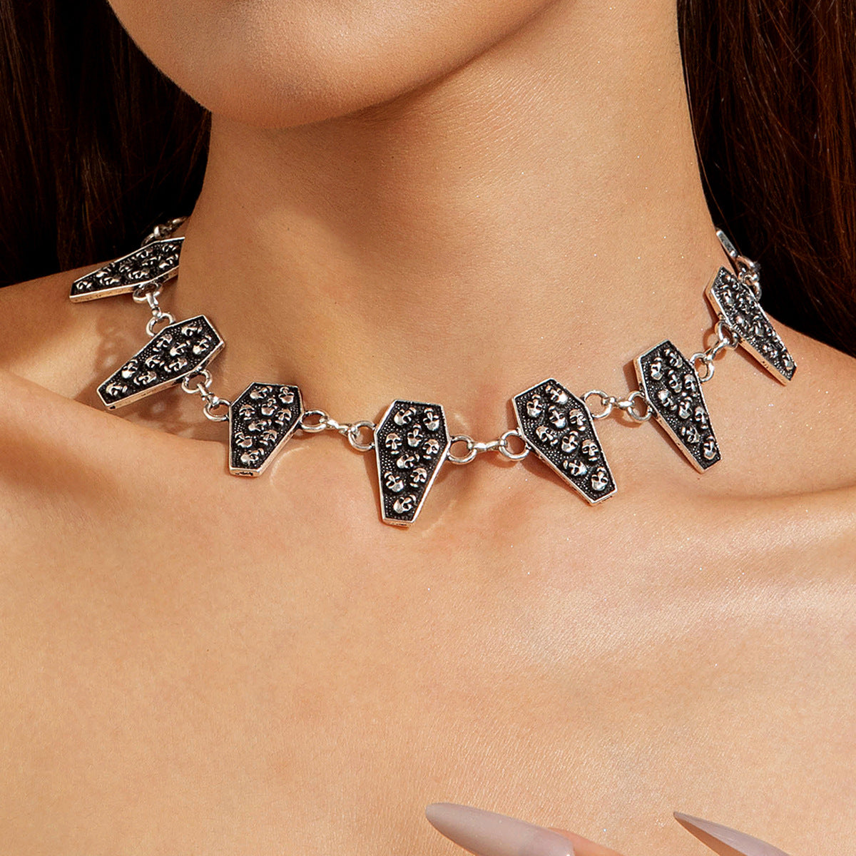 Wholesale  Skull Coffin Necklace