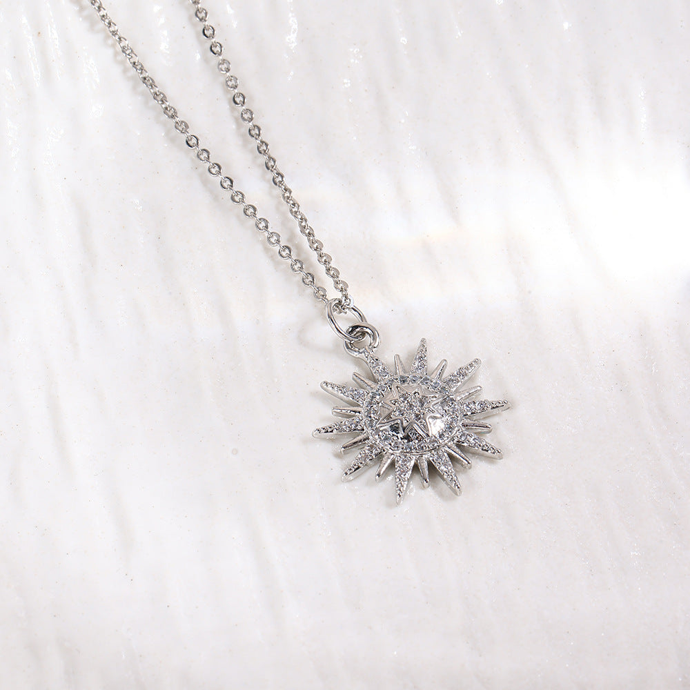 Wholesale Plated 18K Round Five-Pointed Star Necklace