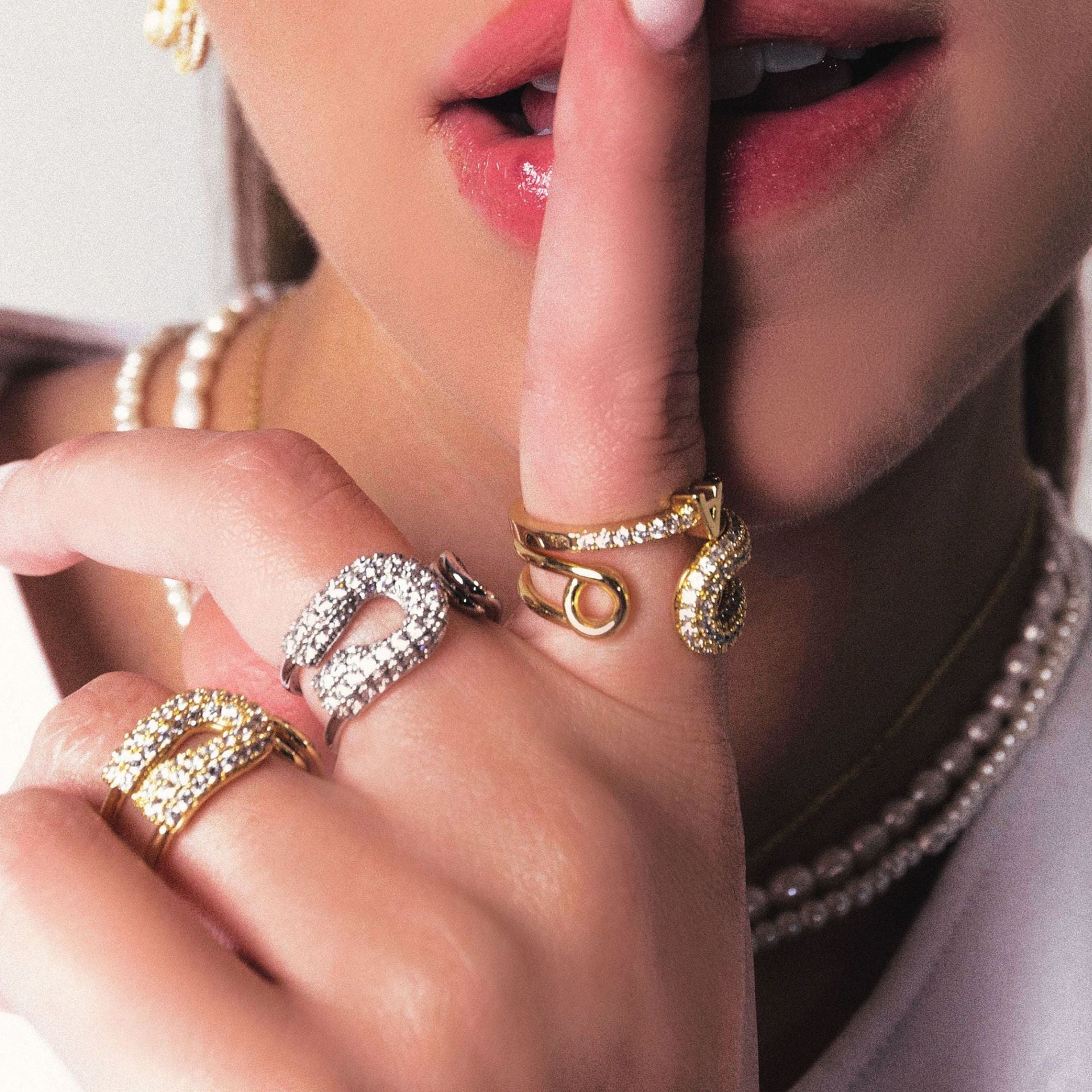 Wholesale 18K Gold Stainless Steel Zircon Ring