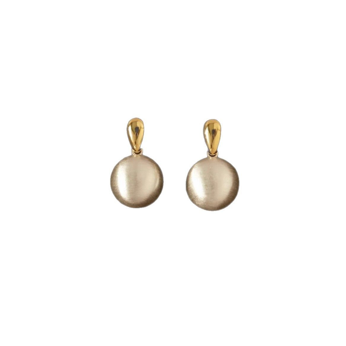 Wholesale Korean Style Golden Water Drop and Silver Ball Pendant Earrings Fashion Accessory for Boutique Resale
