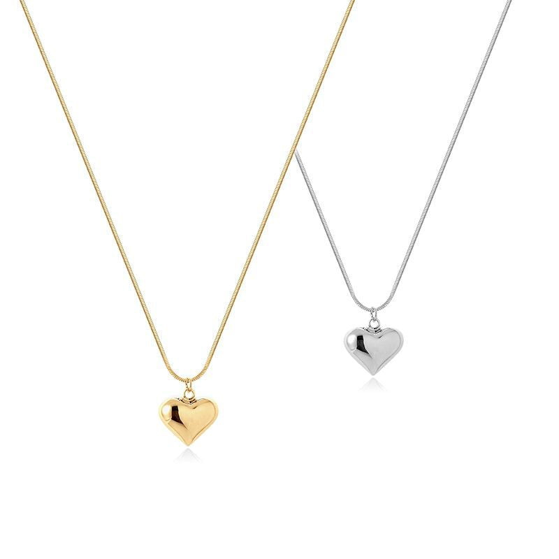 Wholesale Gold Heart Titanium Steel Necklace ACC-NE-Yuxi007