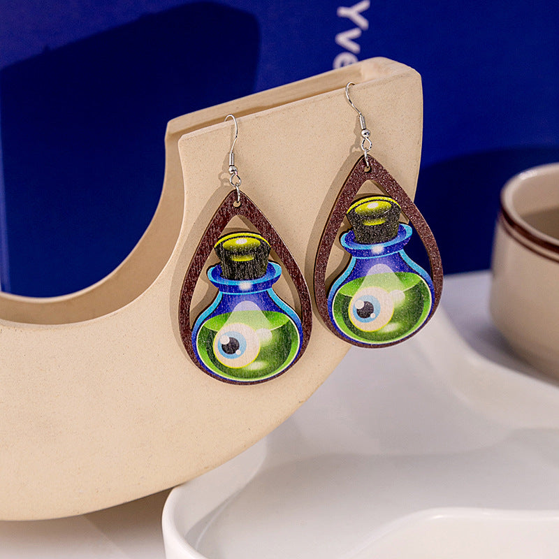 Wholesale   Wooden Pumpkin Earrings