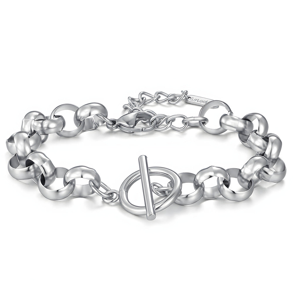 Wholesale Stainless Steel Pearl Chain Bracelet With OT Clasp Stylish Everyday Fashion Accessory For Boutique Resale