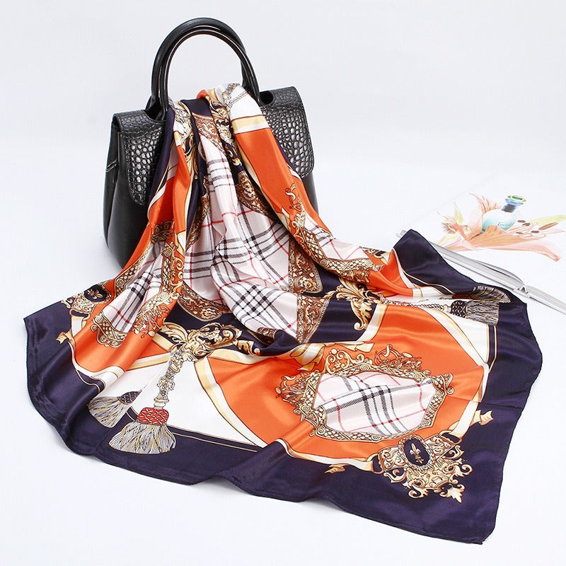 Wholesale 90cm Printed  Silk Women' s Large Square Scarf