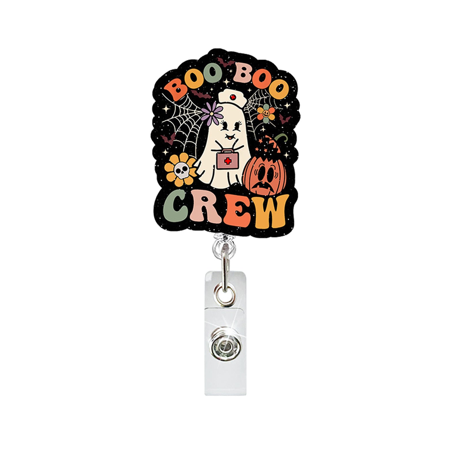Wholesale Ghost Skull Retractable Badge Reel ABS Acrylic Fashion Accessory for Doctor Nurse