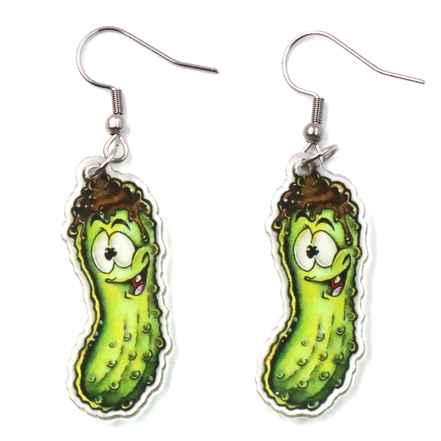 Wholesale Vegetable Pickled Cucumber Acrylic Earrings ACC-ES-AnDao016
