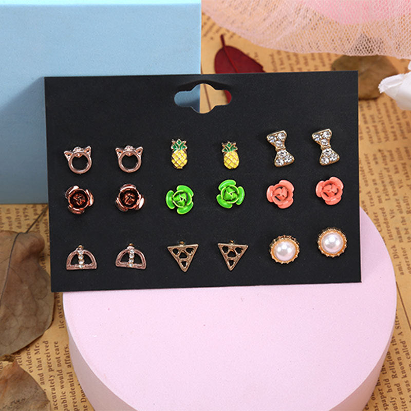 Wholesale Alloy 9 pairs/ set earrings set