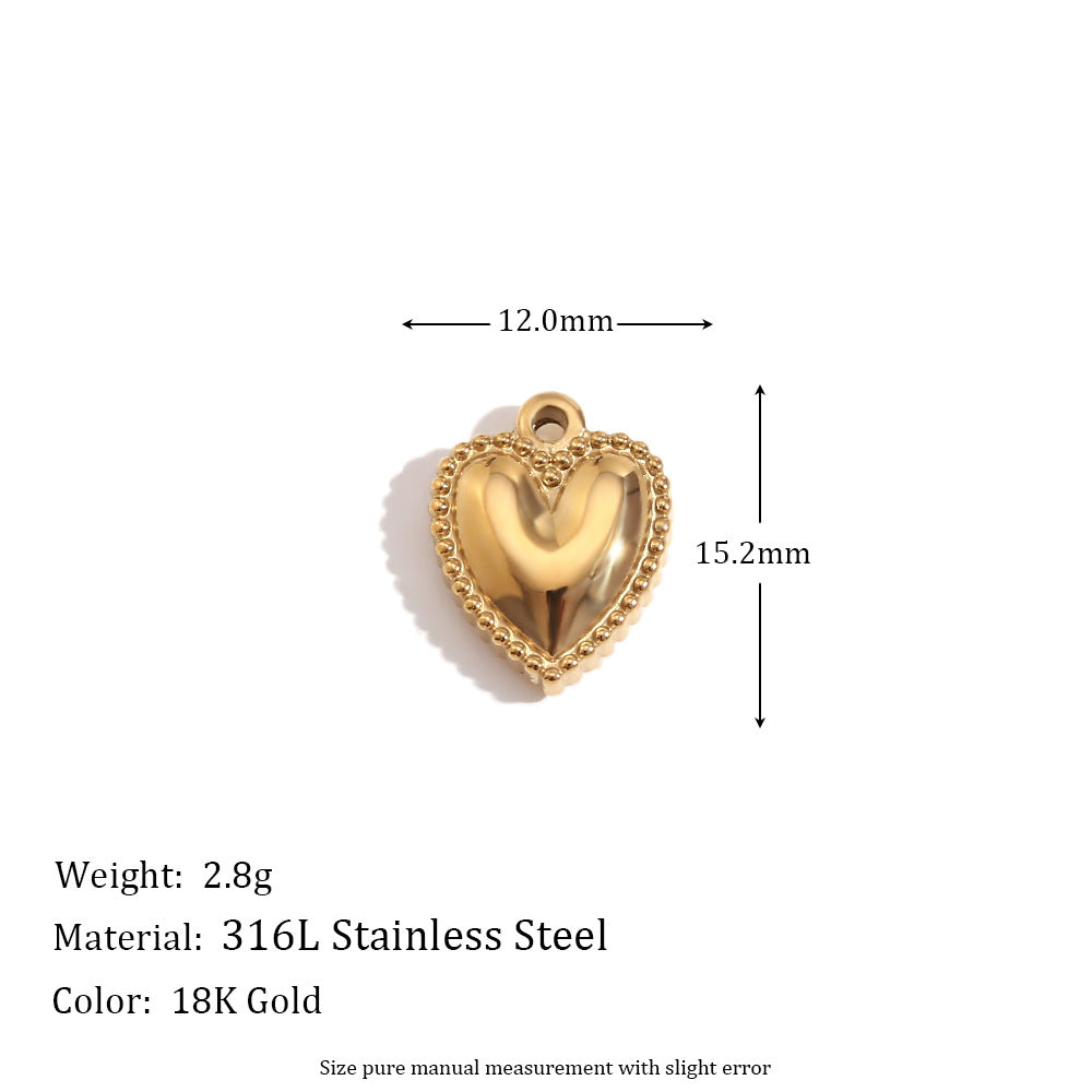 Wholesale Mini Simple Stainless Steel Pendant 18K Gold Plated Pendant Micro-inlaid Color Diamond Heart Shaped Geometric Pendant ACC-PT-MengJ001