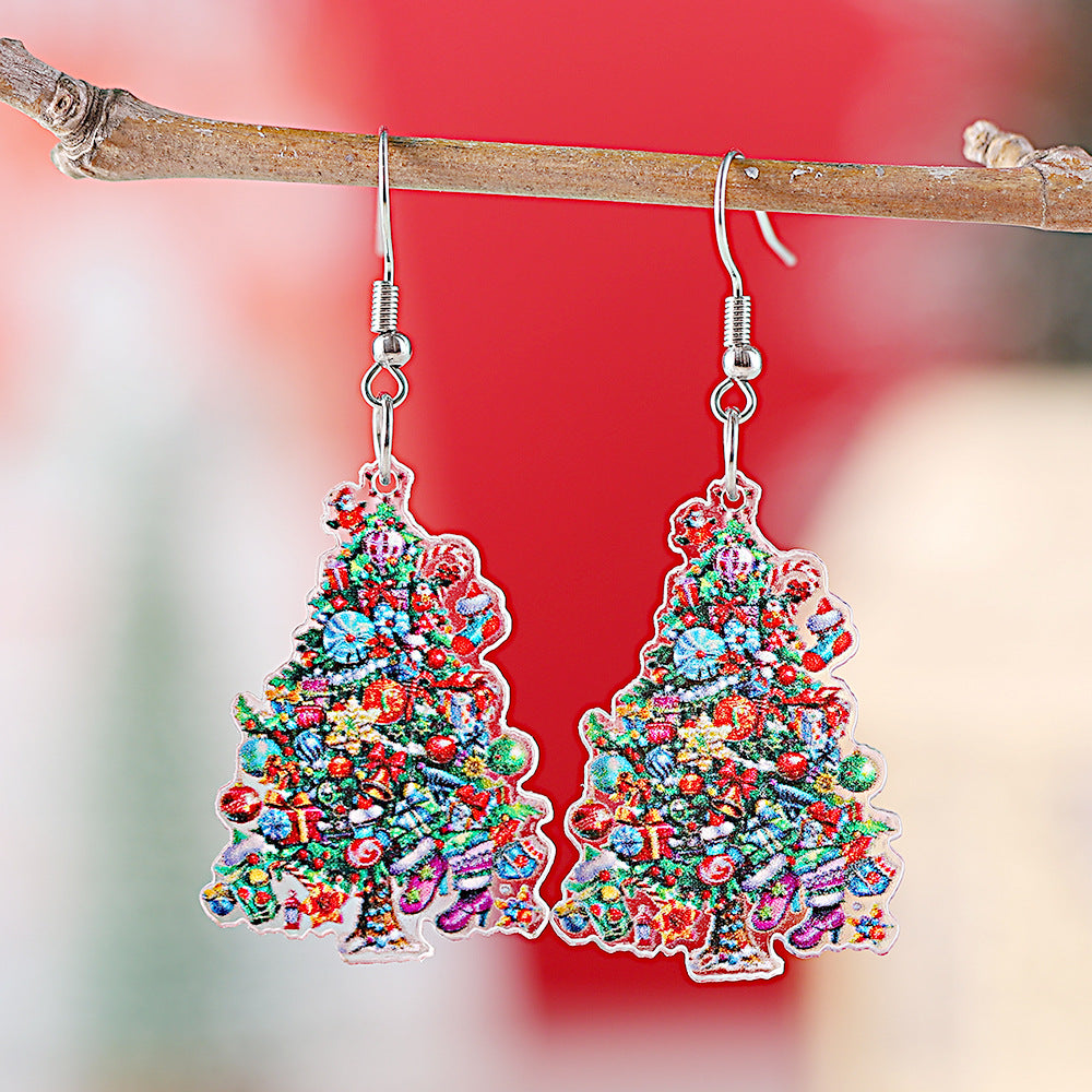 Wholesale Christmas gift box candy lantern Christmas tree pendant earrings