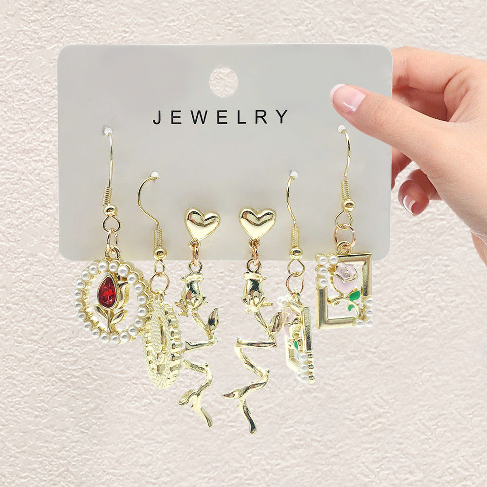 Wholesale  Rose Love Earrings suit